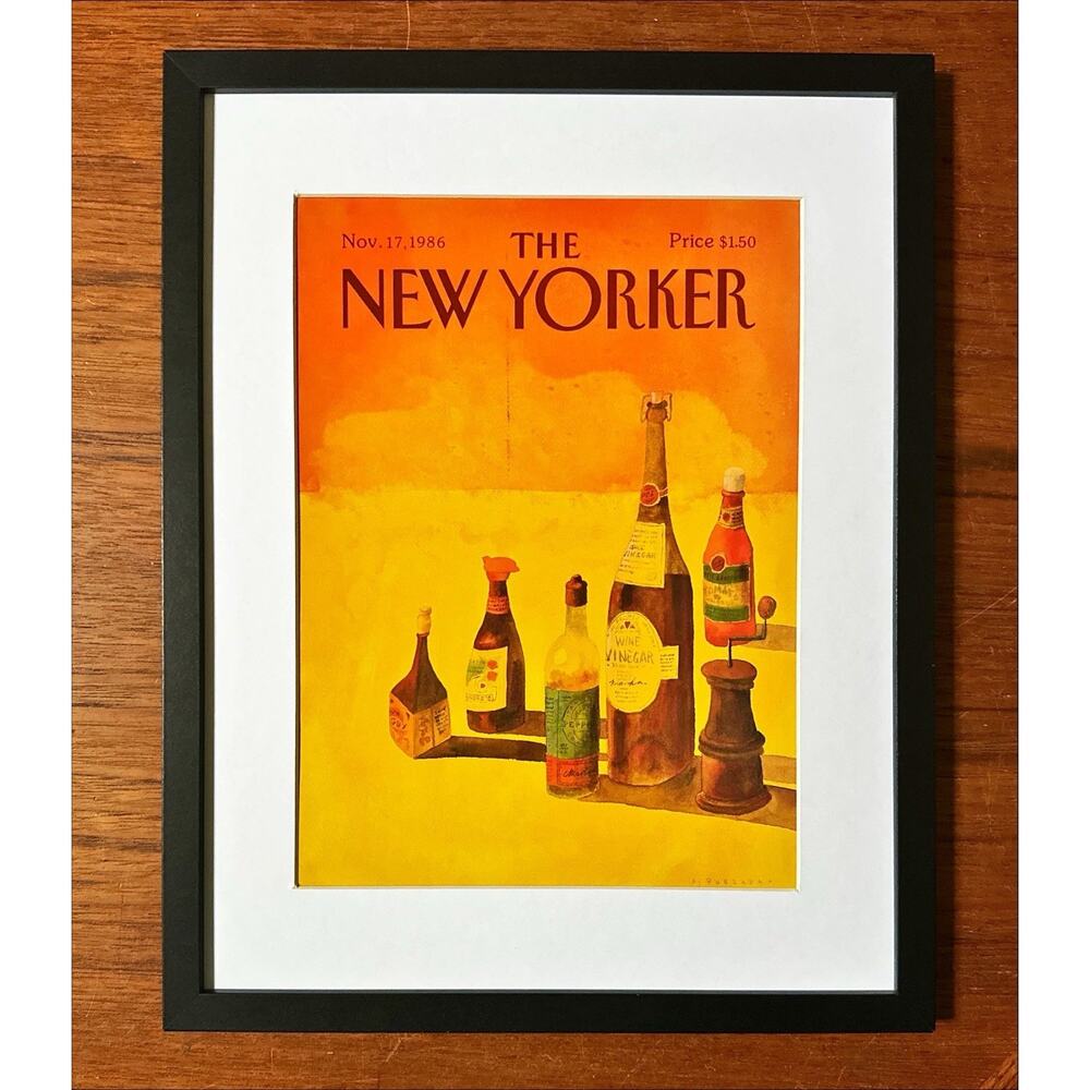Framed 1986 The New Yorker Magazine Cover November 17 Abel Quezada
